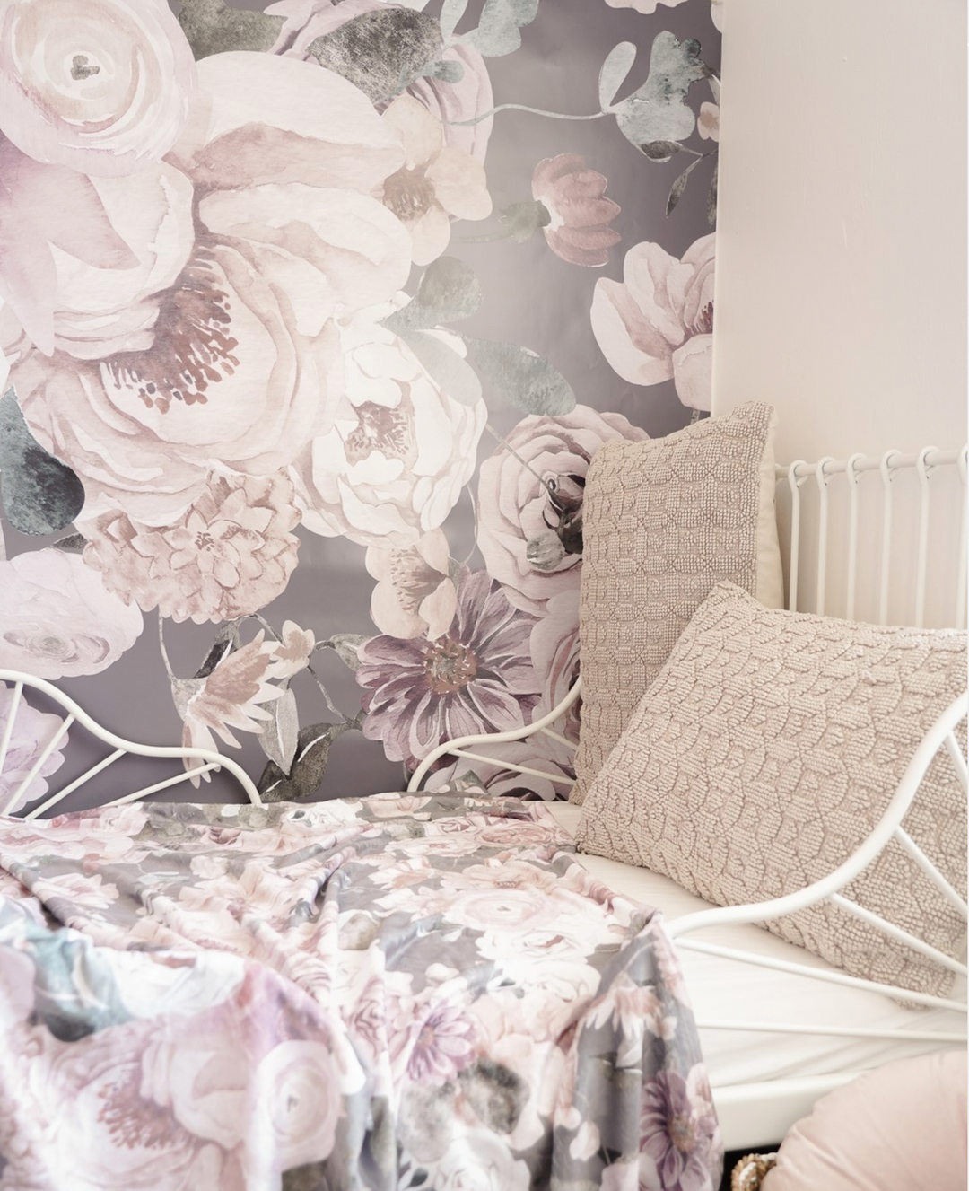 Mauve Wildflowers Wallpaper Mural