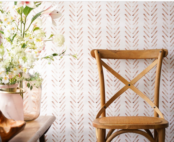 Boho Herringbone Terracotta Wallpaper