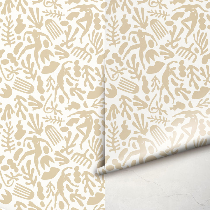 Matisse Dancing Figures in Almond Cream Wallpaper