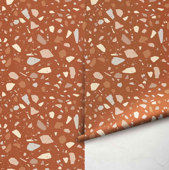 Terracotta Terrazzo Wallpaper