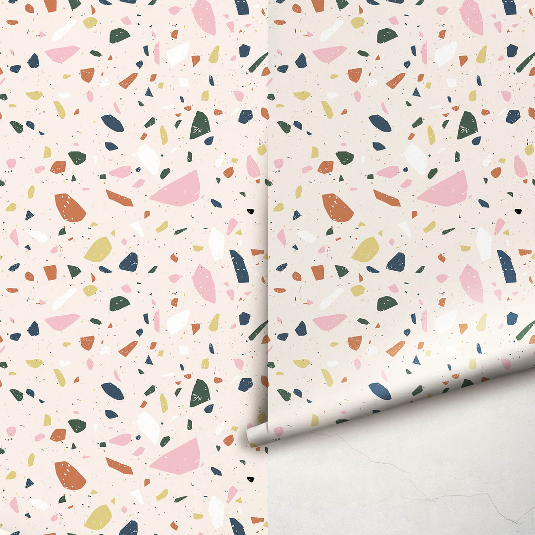 Boho Multicolor Terrazzo Wallpaper