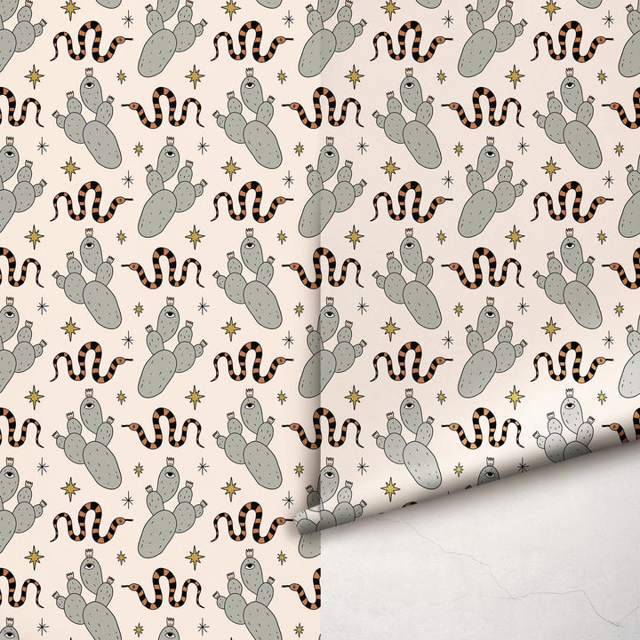 Snakes with Cactus Wallpaper