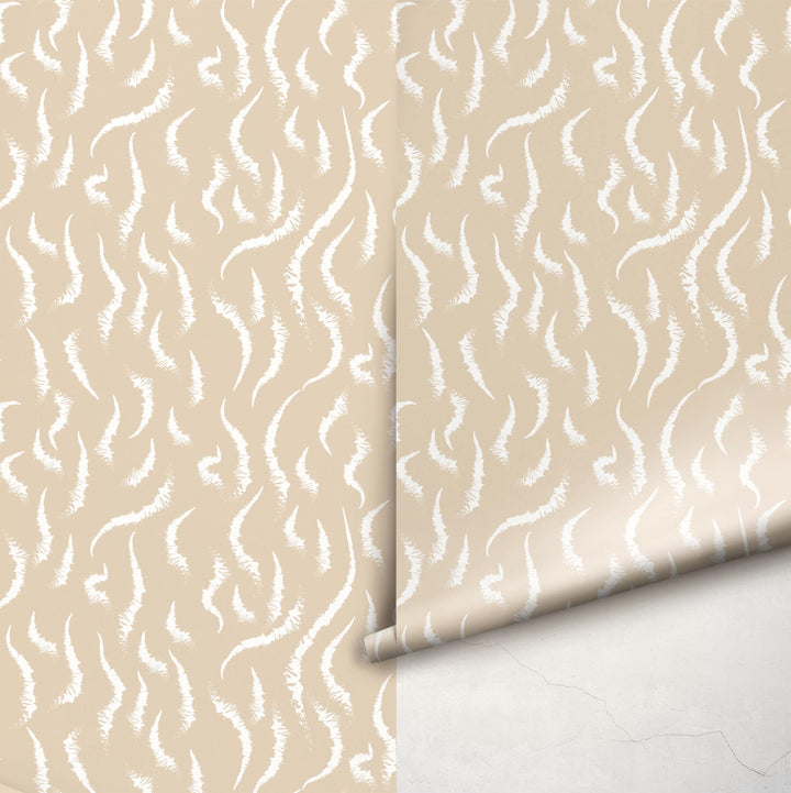 Tiger Stripes in Neutral Wallpaper