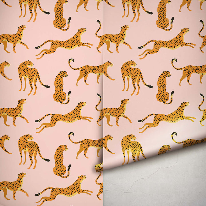 Pink Boho Cheetah Wallpaper