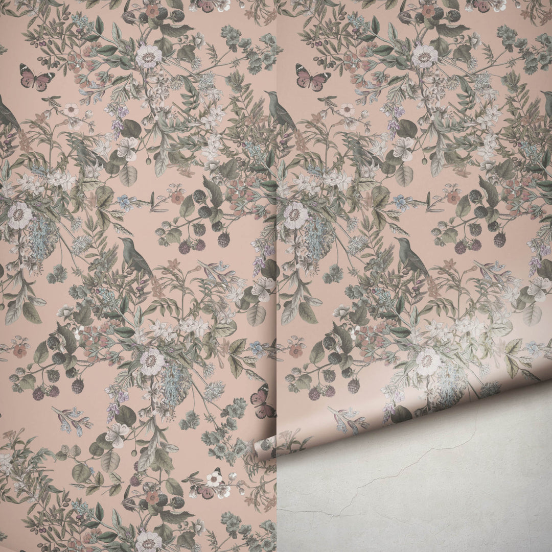 Blush Plum Vintage Botanical Wildflowers - Studio Exclusive