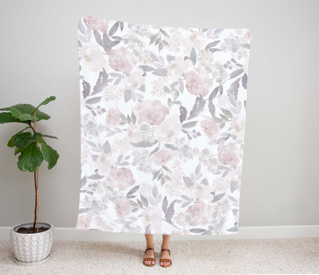Ultralight Delicate Forest Floral Minky Blanket