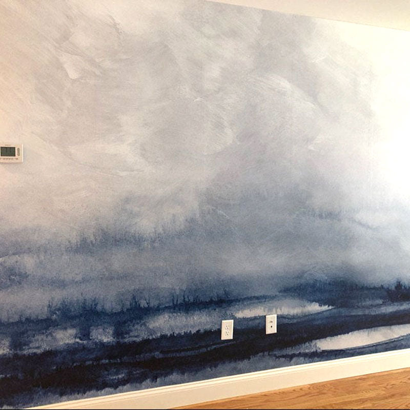 Watercolor Landscape Large Scale Mural