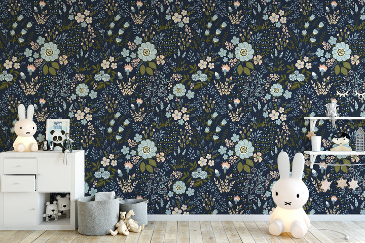 Dark Wildflowers Romantic Wallpaper Self Adhesive Removable Peel and Stick K028