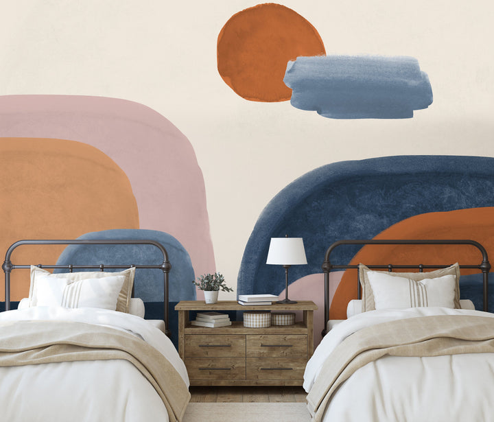 Minimalist Neutral Warm Landscape Wallpaper Mural