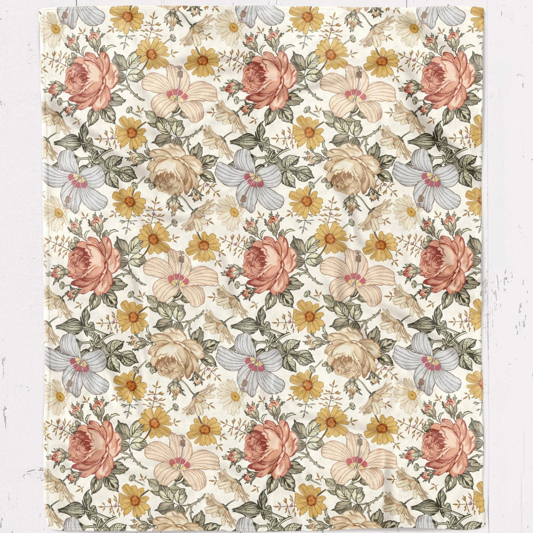 Vintage Floral Minky Blanket