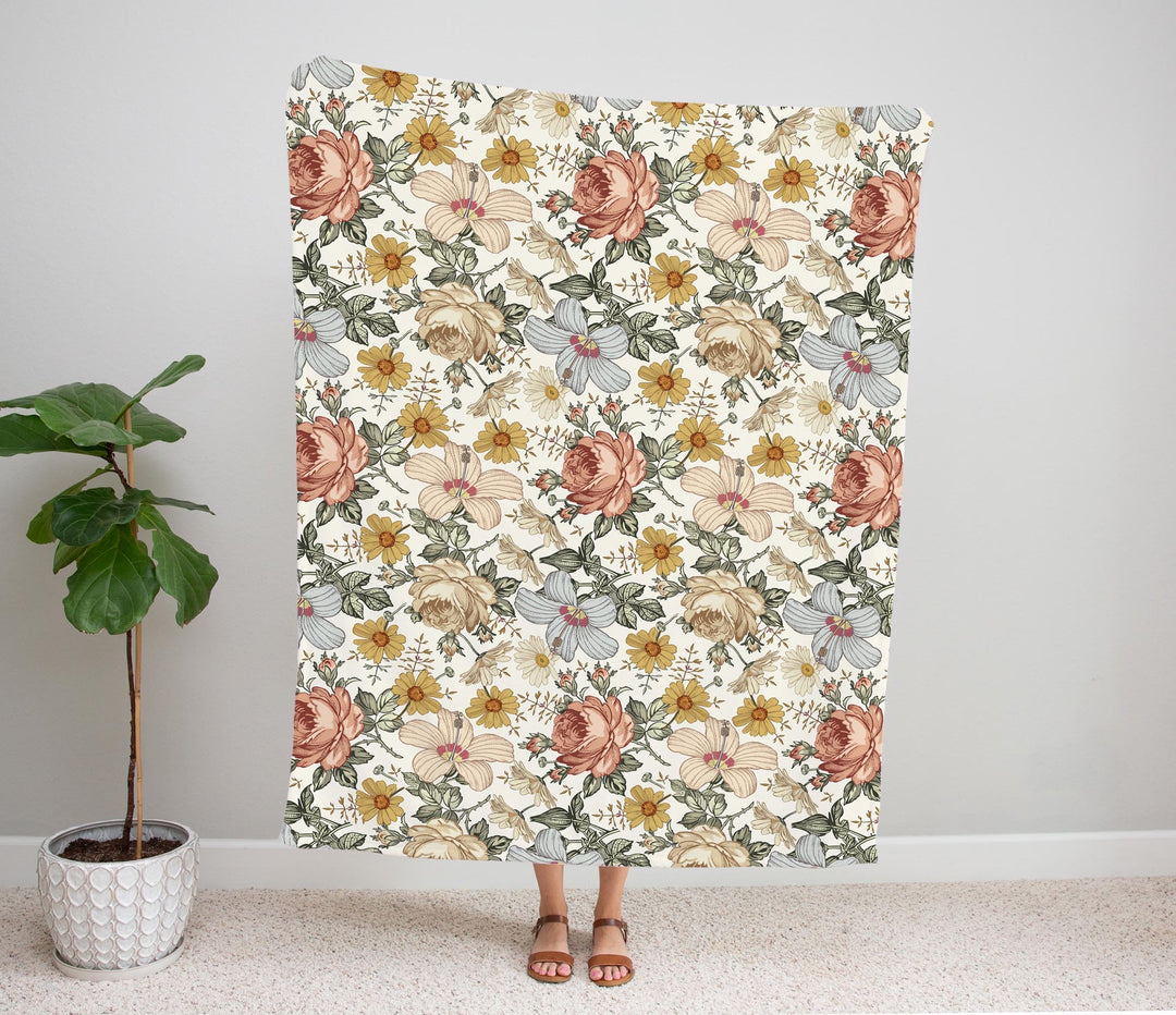 Vintage Floral Minky Blanket