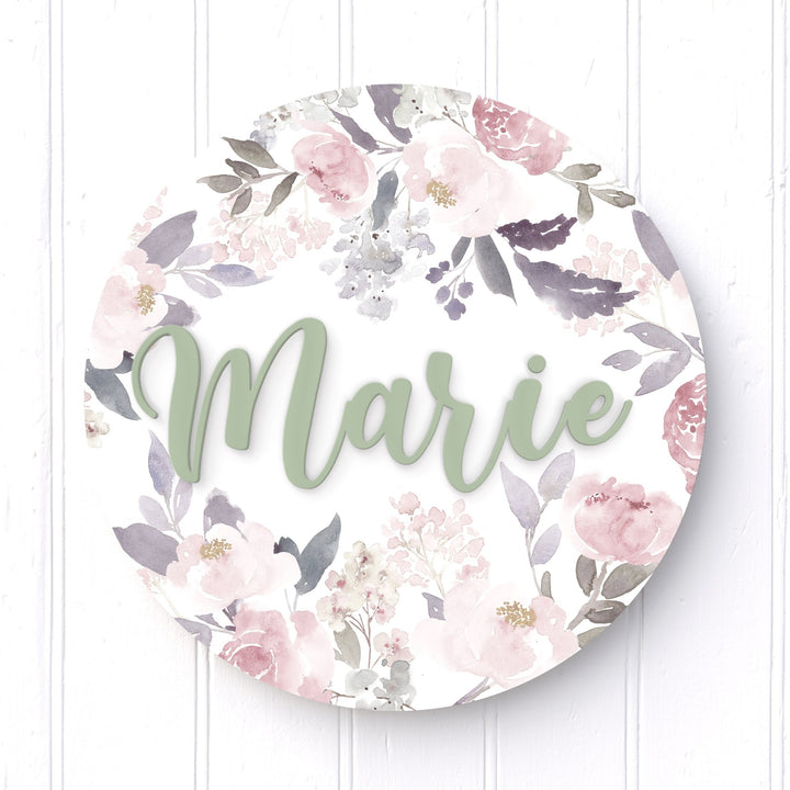 Delicate Forest Floral Custom Round Name