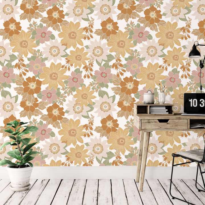 Floral Boho Meadow Mural