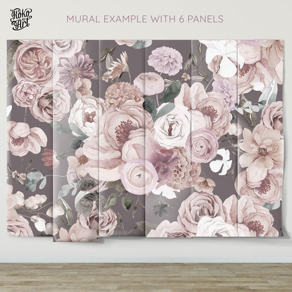 Mauve Wildflowers Wallpaper Mural