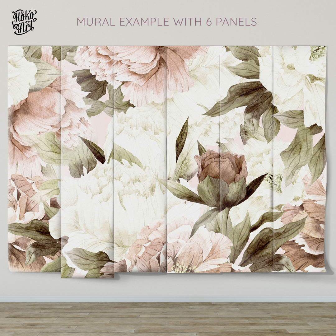 Aurora Wallpaper Mural in Blush