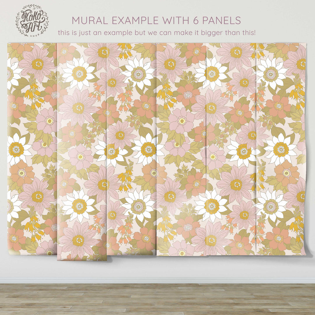 Floral Seventies Vibes Wallpaper Mural