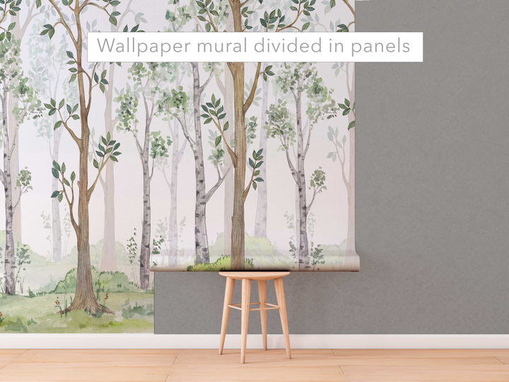 Woodland Forest Trees Mural
