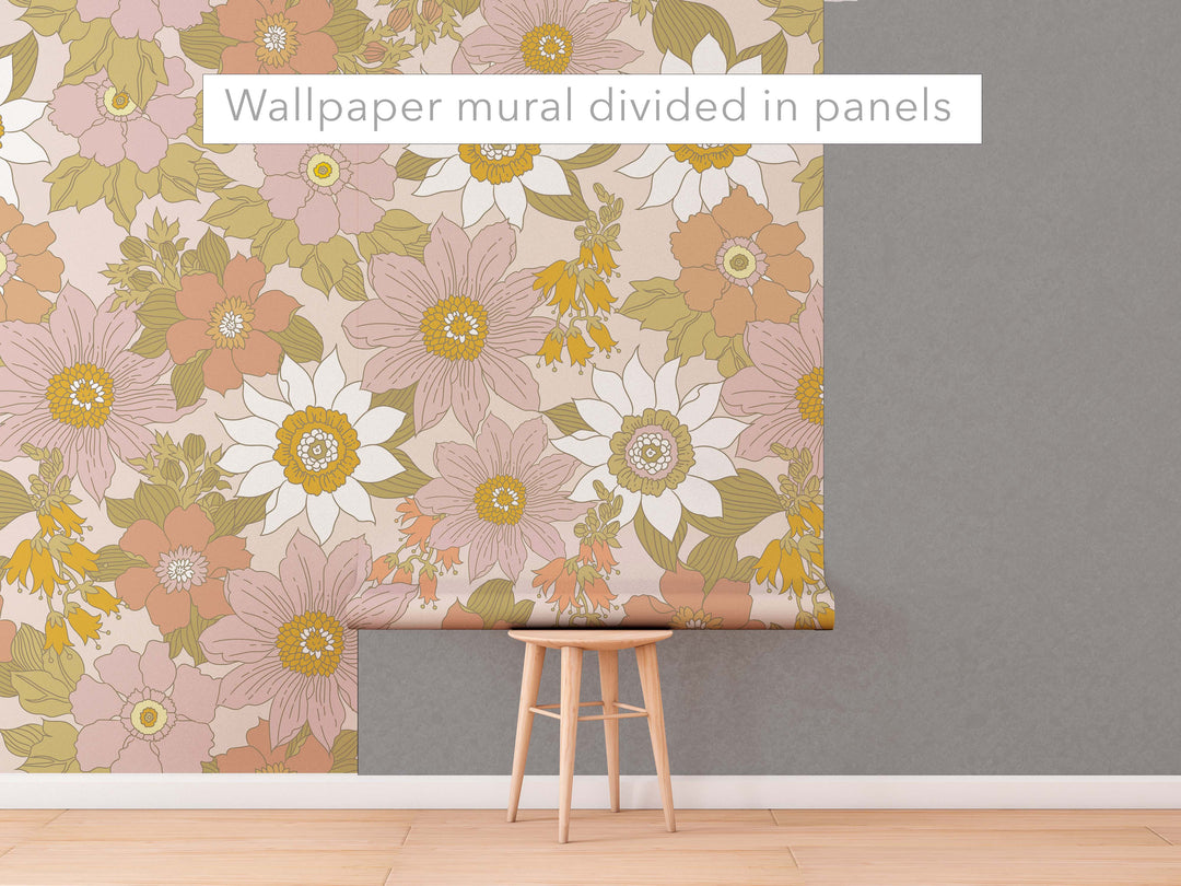 Floral Seventies Vibes Wallpaper Mural